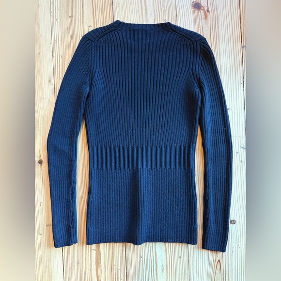 Prada Dark Blue Ribbed Sweater - Picture 3 of 7